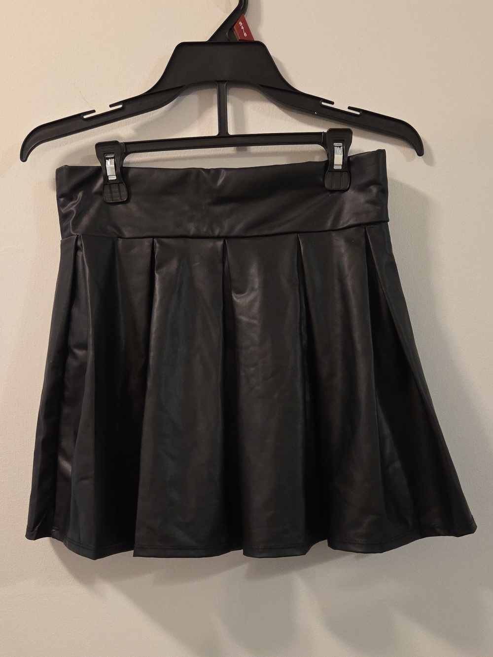 Spirit Halloween Faux Leather Pleated Mini Skirt - Black